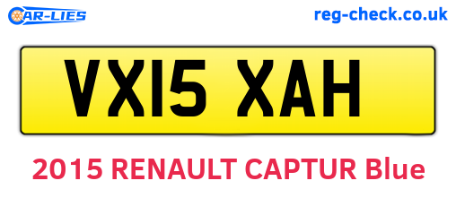 VX15XAH are the vehicle registration plates.