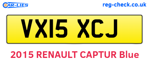 VX15XCJ are the vehicle registration plates.