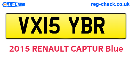 VX15YBR are the vehicle registration plates.