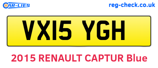 VX15YGH are the vehicle registration plates.