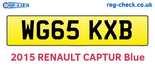 WG65KXB are the vehicle registration plates.