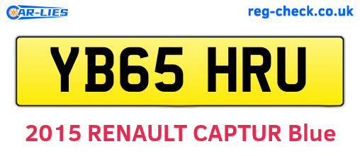 YB65HRU are the vehicle registration plates.
