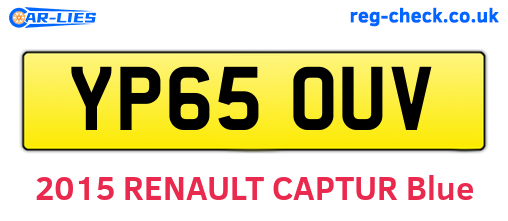 YP65OUV are the vehicle registration plates.