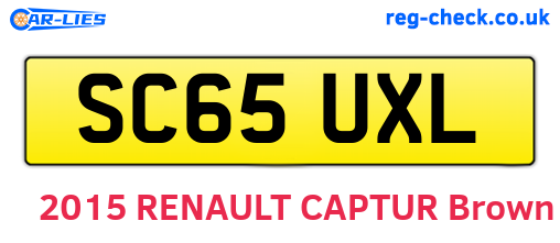 SC65UXL are the vehicle registration plates.