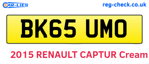 BK65UMO are the vehicle registration plates.