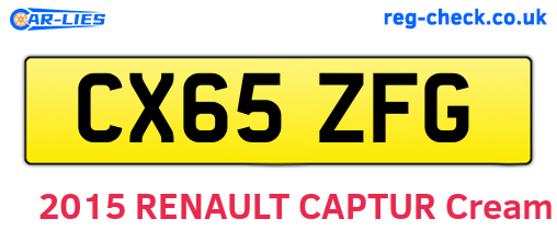 CX65ZFG are the vehicle registration plates.