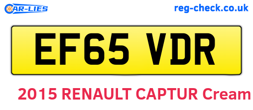 EF65VDR are the vehicle registration plates.