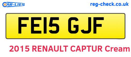 FE15GJF are the vehicle registration plates.