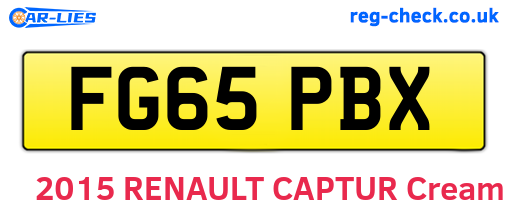 FG65PBX are the vehicle registration plates.