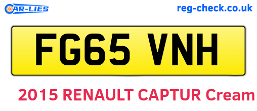 FG65VNH are the vehicle registration plates.