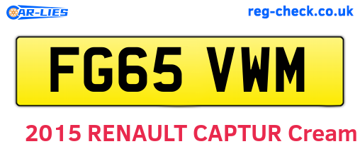 FG65VWM are the vehicle registration plates.