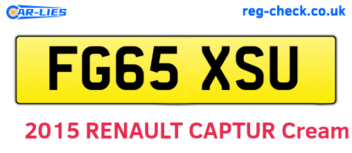 FG65XSU are the vehicle registration plates.