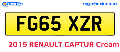FG65XZR are the vehicle registration plates.