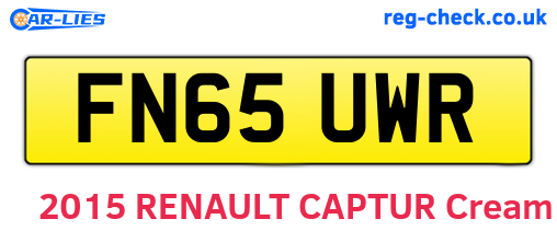 FN65UWR are the vehicle registration plates.