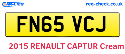 FN65VCJ are the vehicle registration plates.