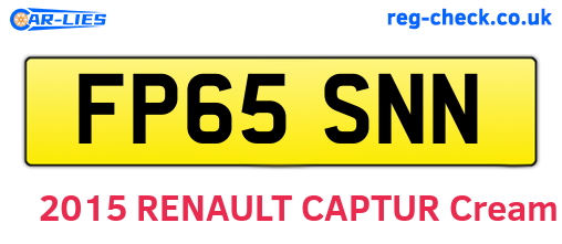 FP65SNN are the vehicle registration plates.