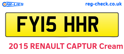 FY15HHR are the vehicle registration plates.