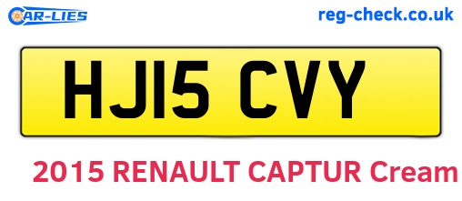 HJ15CVY are the vehicle registration plates.