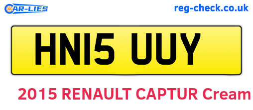 HN15UUY are the vehicle registration plates.