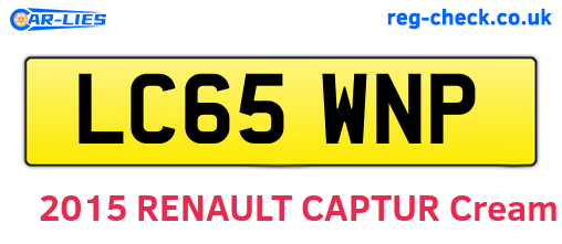 LC65WNP are the vehicle registration plates.