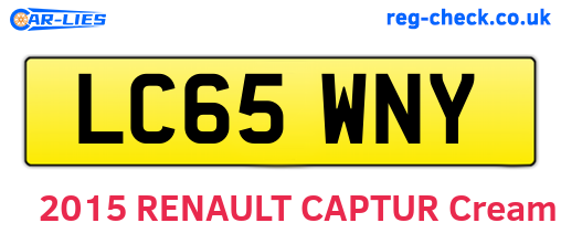 LC65WNY are the vehicle registration plates.