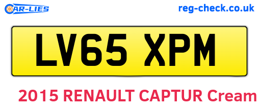 LV65XPM are the vehicle registration plates.