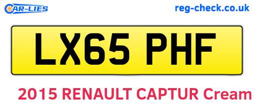 LX65PHF are the vehicle registration plates.