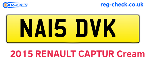 NA15DVK are the vehicle registration plates.
