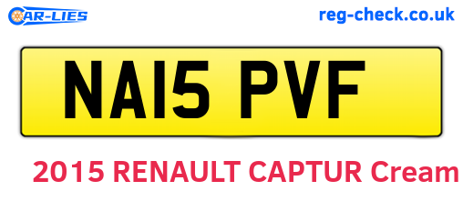NA15PVF are the vehicle registration plates.