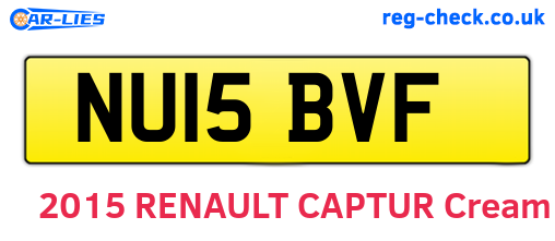 NU15BVF are the vehicle registration plates.