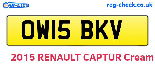 OW15BKV are the vehicle registration plates.