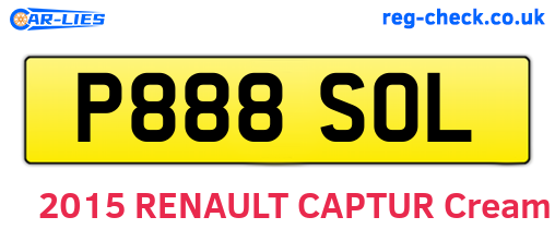 P888SOL are the vehicle registration plates.