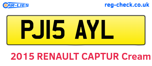PJ15AYL are the vehicle registration plates.