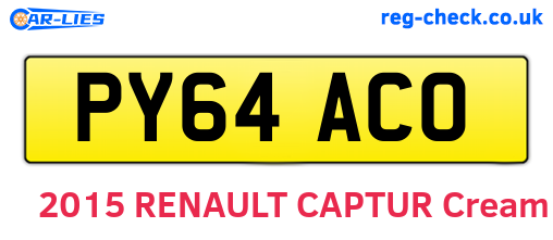 PY64ACO are the vehicle registration plates.