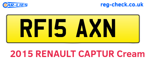 RF15AXN are the vehicle registration plates.
