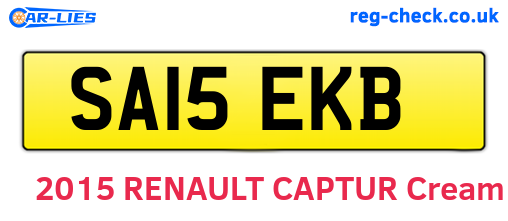 SA15EKB are the vehicle registration plates.