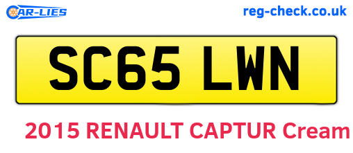 SC65LWN are the vehicle registration plates.