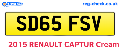 SD65FSV are the vehicle registration plates.