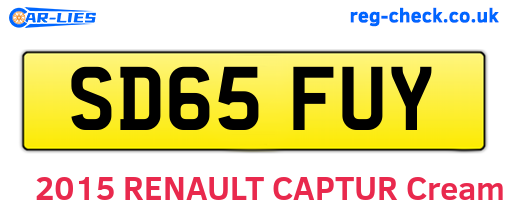 SD65FUY are the vehicle registration plates.