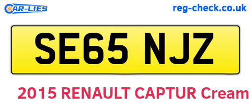 SE65NJZ are the vehicle registration plates.