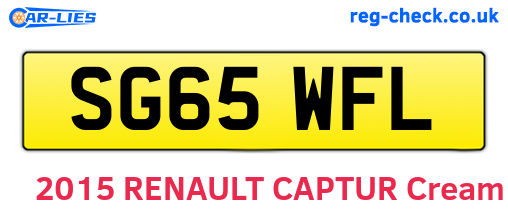 SG65WFL are the vehicle registration plates.