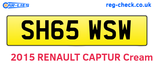 SH65WSW are the vehicle registration plates.