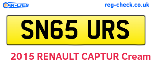 SN65URS are the vehicle registration plates.