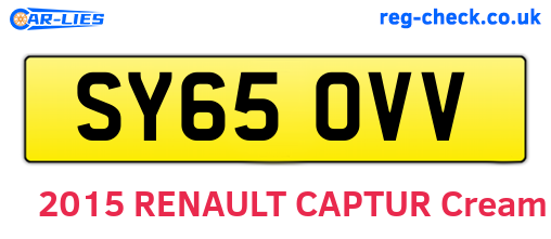 SY65OVV are the vehicle registration plates.