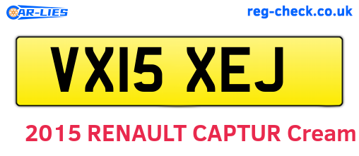 VX15XEJ are the vehicle registration plates.