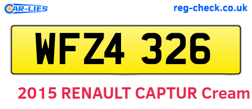 WFZ4326 are the vehicle registration plates.