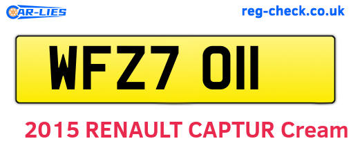 WFZ7011 are the vehicle registration plates.