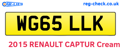 WG65LLK are the vehicle registration plates.