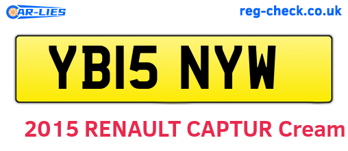 YB15NYW are the vehicle registration plates.