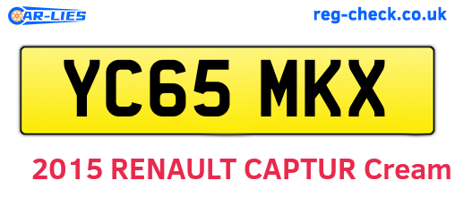 YC65MKX are the vehicle registration plates.